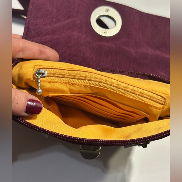 Baggalini Tokoyo Mini Wine Cross Over Nylon Canvas Purse - Picture 7 of 15